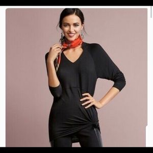 CAbi Black Knit Tunic Top Sz M